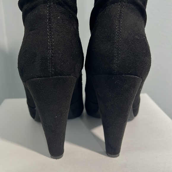 FRENCH CONNECTION Black Faux Suede Over the Knee Jordan Boot - Picture 14 of 16